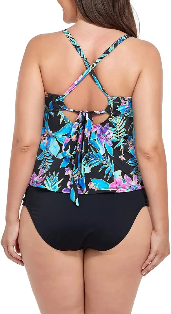 Women's Plus Size Tankini Swimsuits Two Piece Bathing Suits for Women Swimwear Tankini Top with Shorts