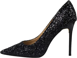 Women's Pointed Toe Pumps High Heel Stilettos Slip-on Rhinestone Sequin Pumps