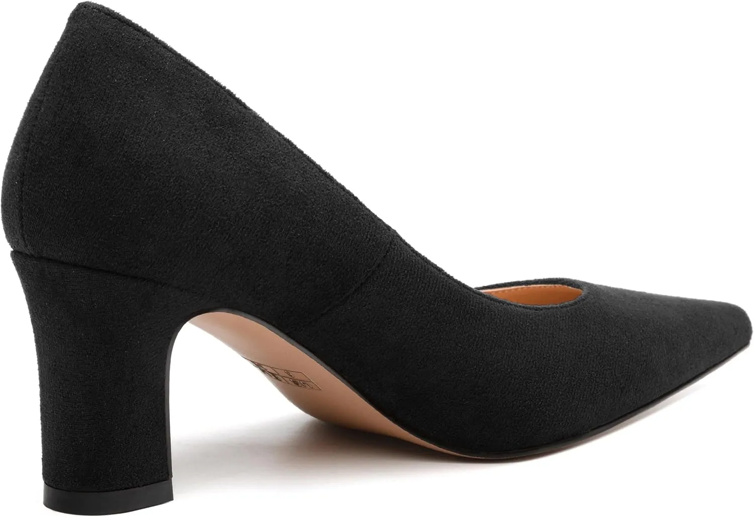 Women's Pumps, Pointed Closed Toe Fashion Chunky Heels, Slip On Mid Heel Shoes for Women