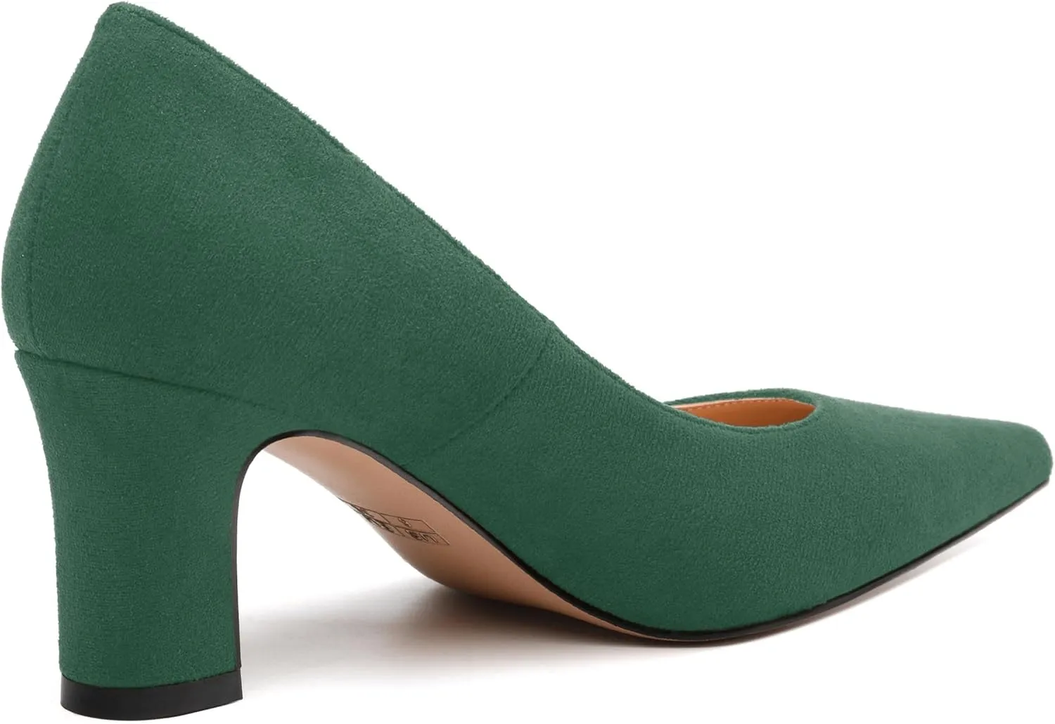 Women's Pumps, Pointed Closed Toe Fashion Chunky Heels, Slip On Mid Heel Shoes for Women