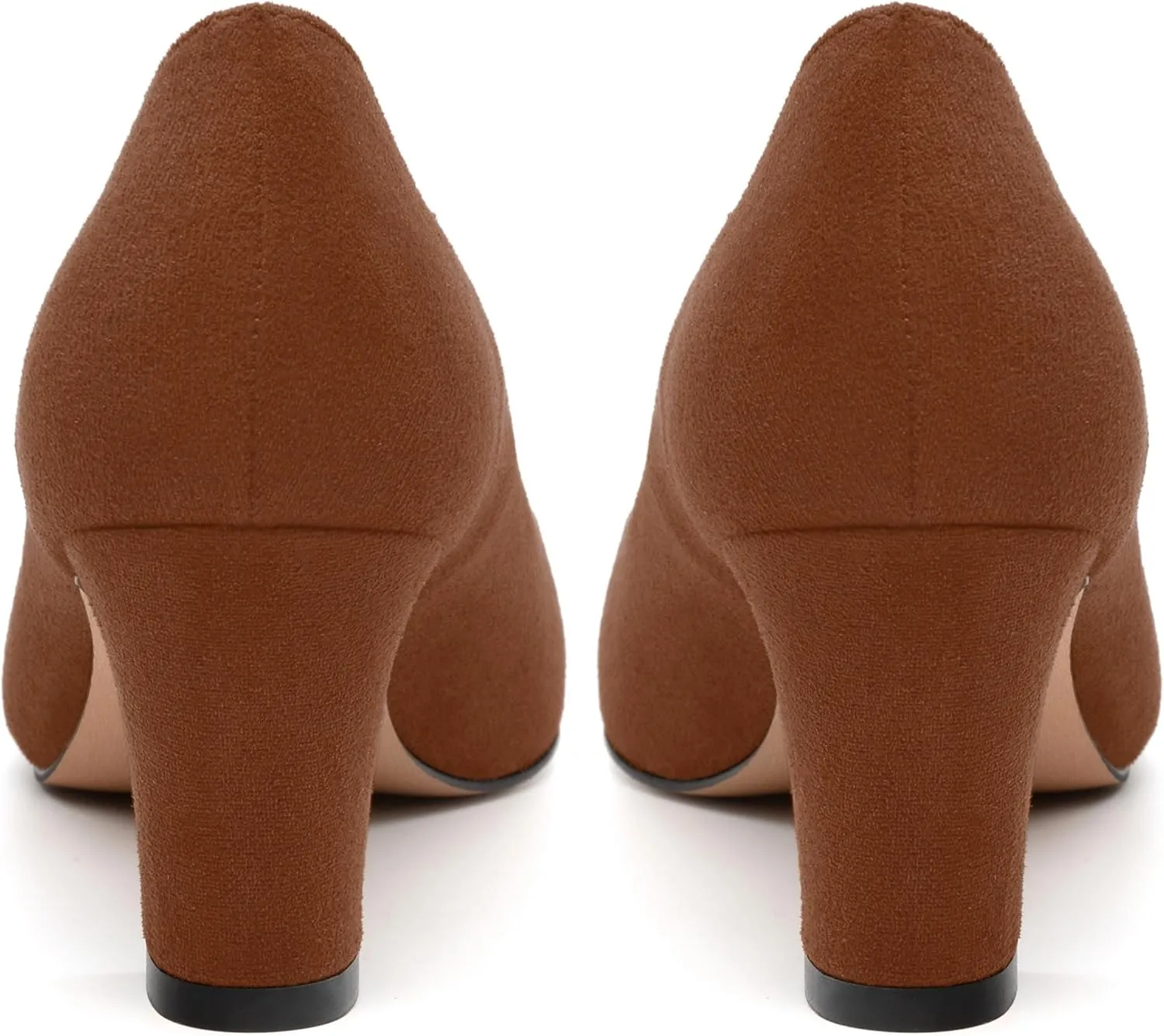 Women's Pumps, Pointed Closed Toe Fashion Chunky Heels, Slip On Mid Heel Shoes for Women