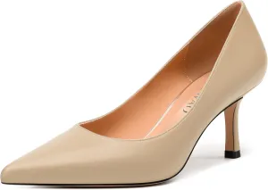 Women's Pumps, Pointed Closed Toe High Heels, Fashion Mid Heel Slip on Shoes for Women