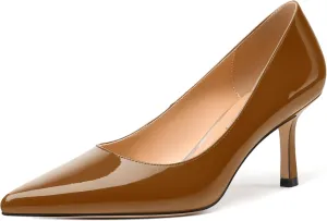 Women's Pumps, Pointed Closed Toe High Heels, Fashion Mid Heel Slip on Shoes for Women