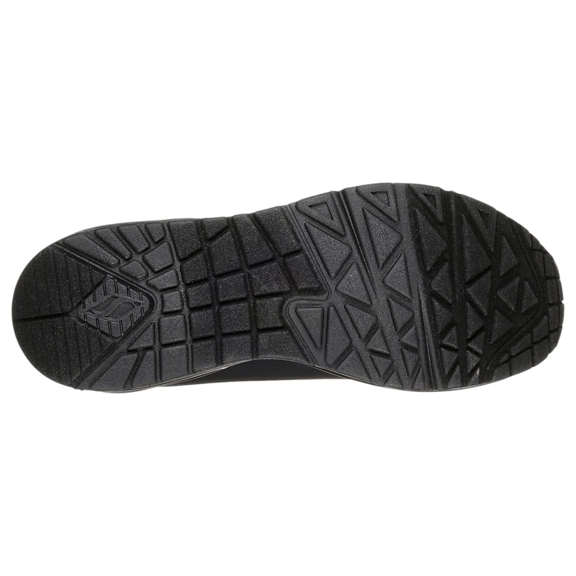 Womens Skechers Uno - Stand On Air Black/Black Lace Up Sneaker Shoes