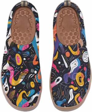Women's Slip On Art Travel Shoes Lightweight Knit Sneaker Comfortable Walking Loafer Flat