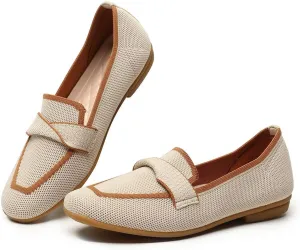 Women's Slip-on Loafer Soft Flats Comfort Knit Walking Office Work Penny Driving Dress Shoes