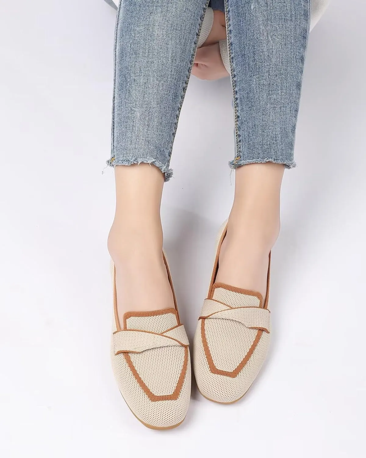 Women's Slip-on Loafer Soft Flats Comfort Knit Walking Office Work Penny Driving Dress Shoes