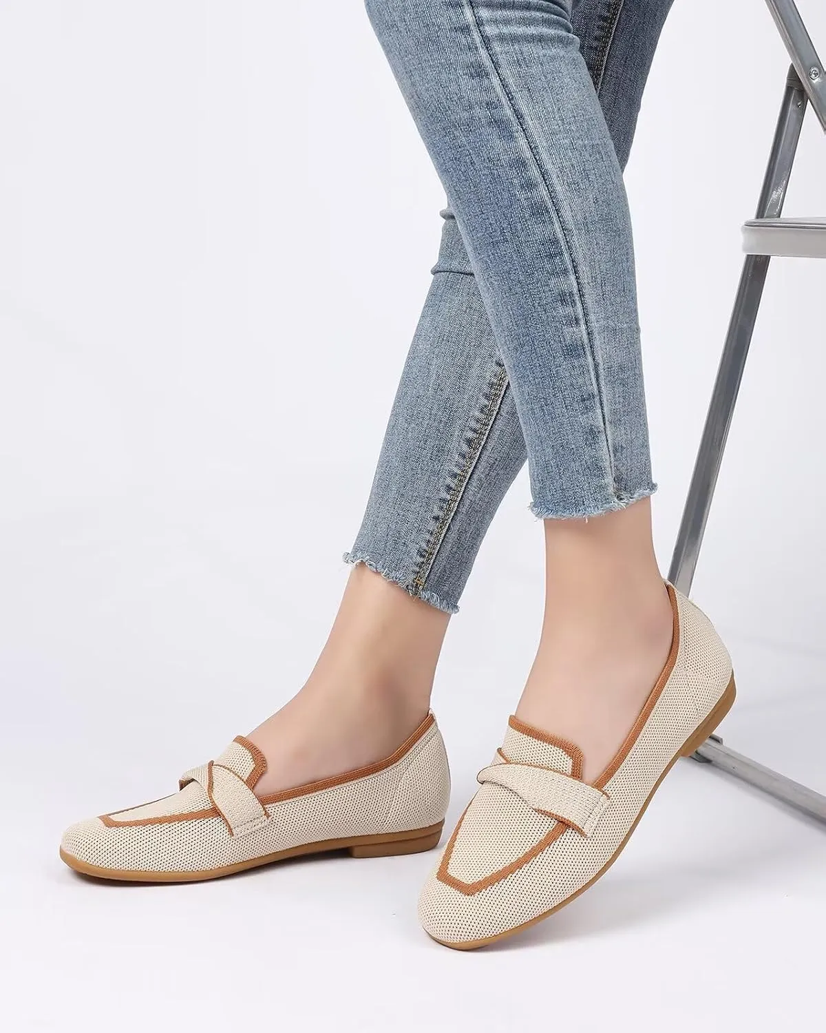Women's Slip-on Loafer Soft Flats Comfort Knit Walking Office Work Penny Driving Dress Shoes