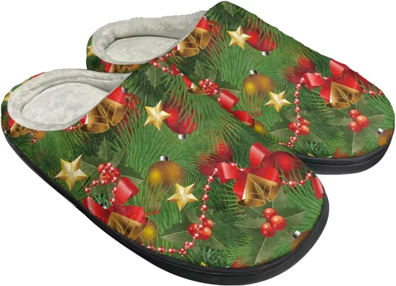 Women's Slip-On Slippers Warm Closed Toe House Sandals Anti-Skid Sole with Wide Widths Slipper Fall Shoes