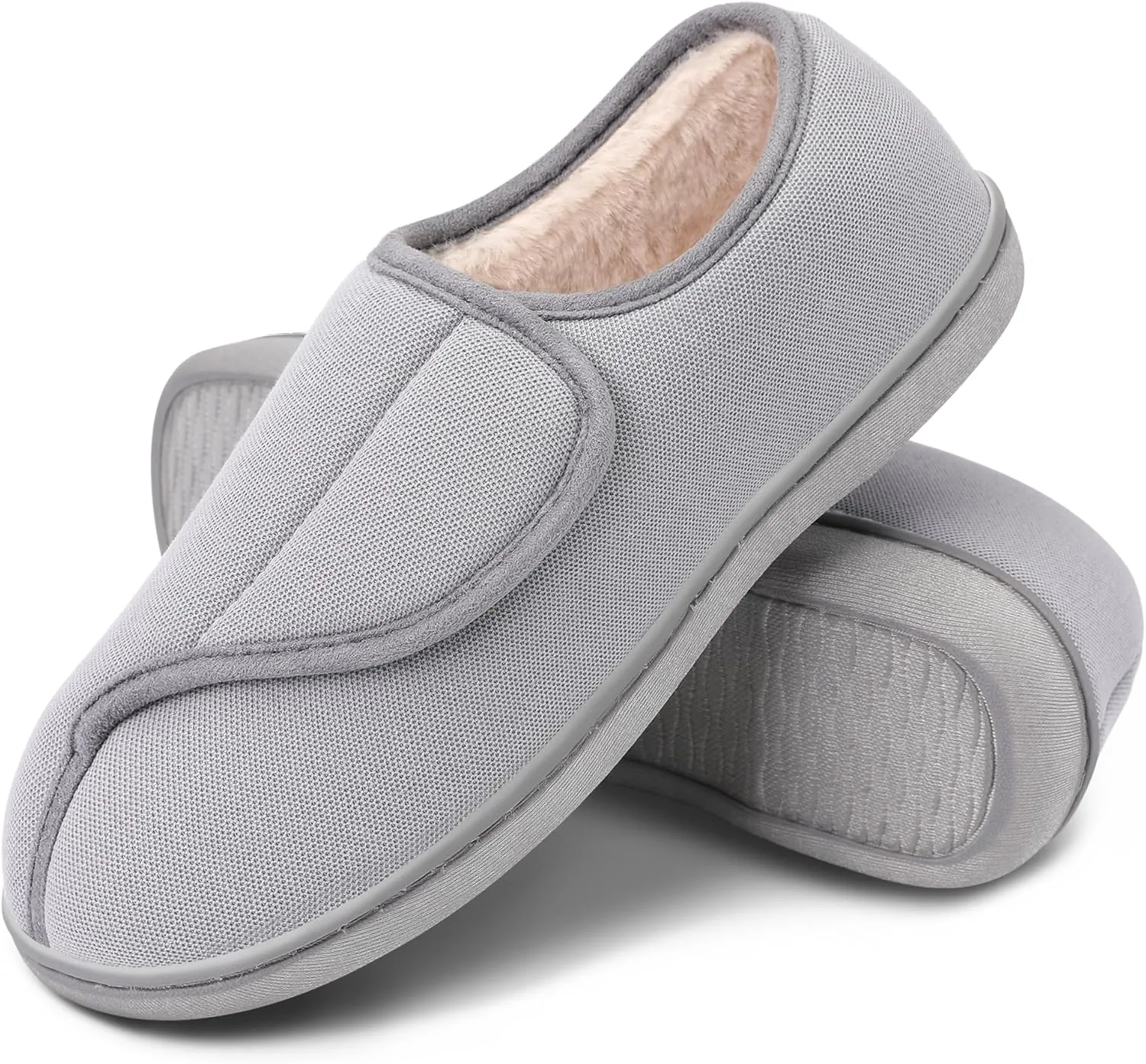Womens Slippers Adjustable Closure Toe Swollen Feet Diabetic Slipper Shoes Memory Foam Comfy House Shoes…