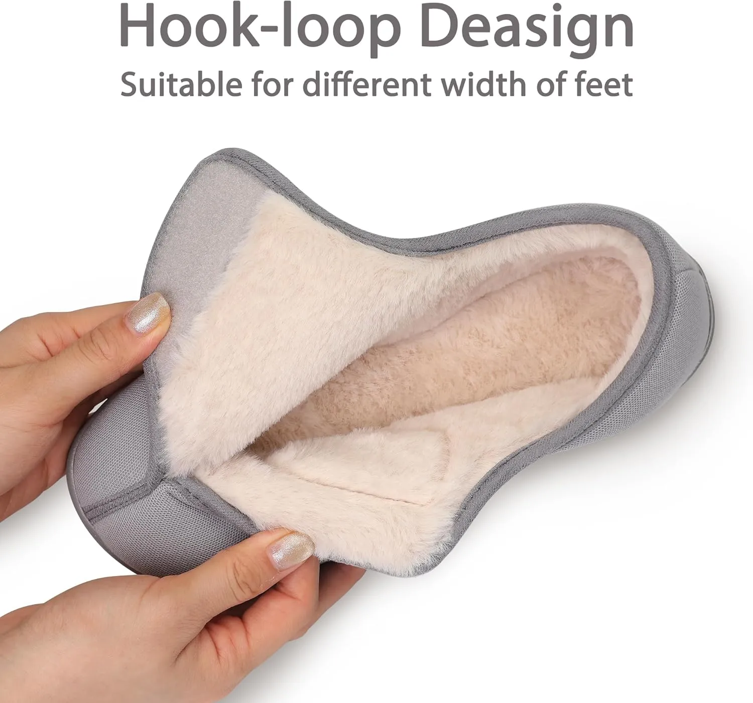 Womens Slippers Adjustable Closure Toe Swollen Feet Diabetic Slipper Shoes Memory Foam Comfy House Shoes…