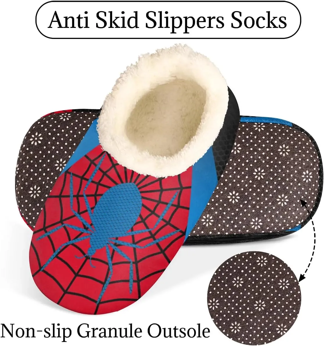 Women's Slippers Comfy Warm House Slippers for Women Men, Fuzzy Slip-on Plush Ladies Slippers Socks for Winter Bedroom Indoor and Outdoor