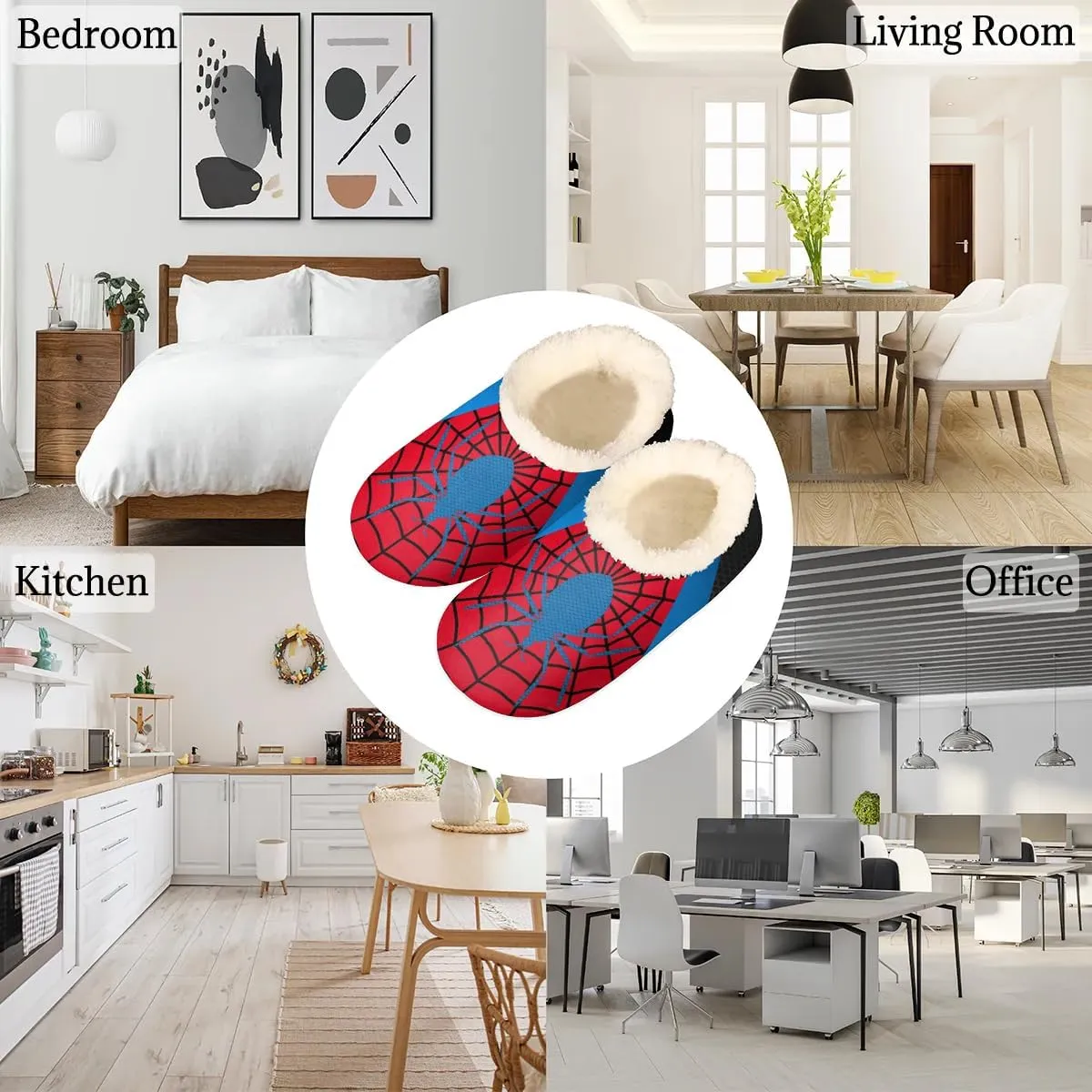 Women's Slippers Comfy Warm House Slippers for Women Men, Fuzzy Slip-on Plush Ladies Slippers Socks for Winter Bedroom Indoor and Outdoor