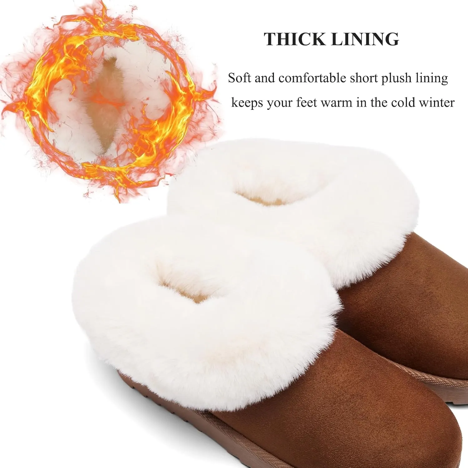 Women's Slippers Platform Mini Boots Anti-Slip Boot For Outdoor Short Ankle Boot Fur Fleece Lined Sneakers House slippers