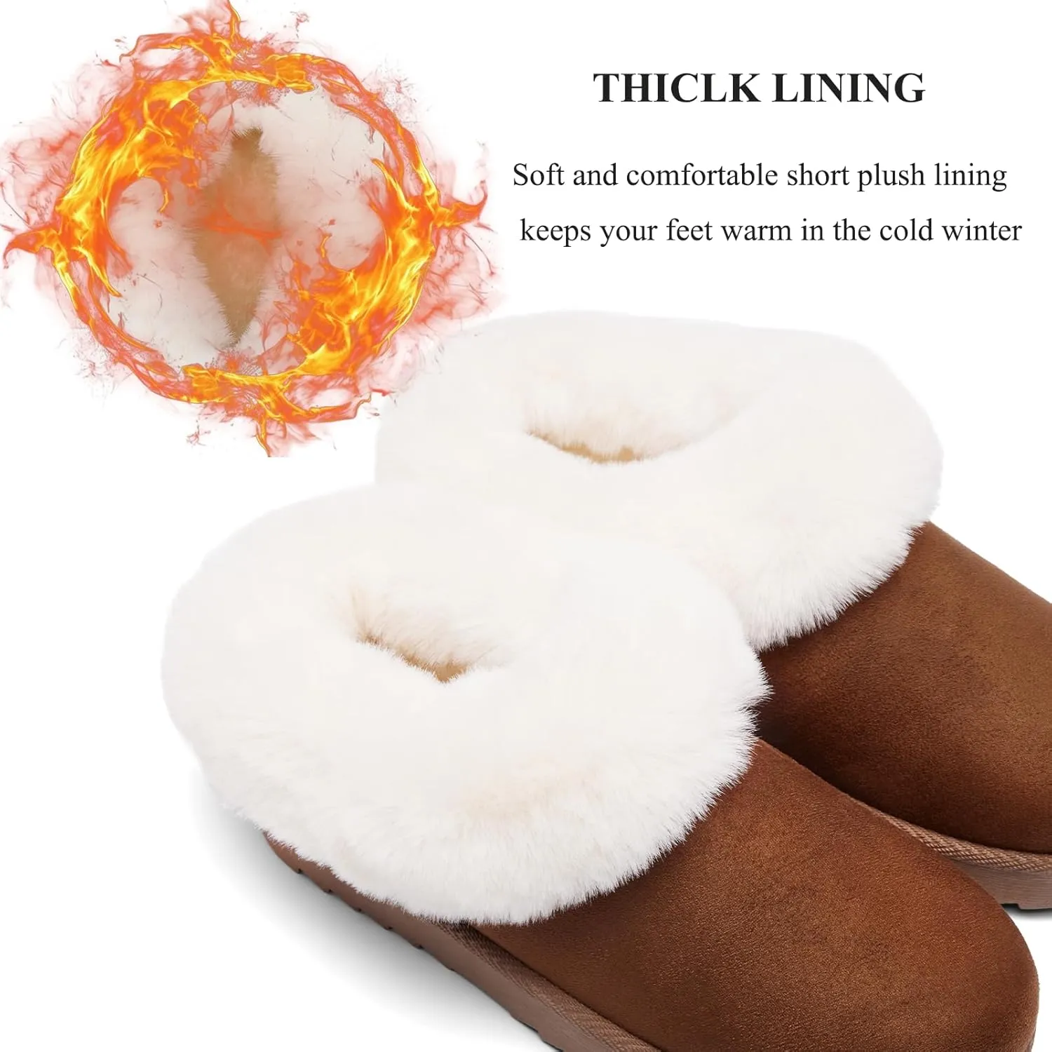 Women's Slippers Platform Mini Boots Anti-Slip Boot For Outdoor Short Ankle Boot Fur Fleece Lined Sneakers House slippers