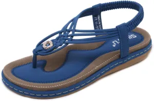 Women's T-Strap Flat Sandals Glitter Rhinestones Thong Flip Flops
