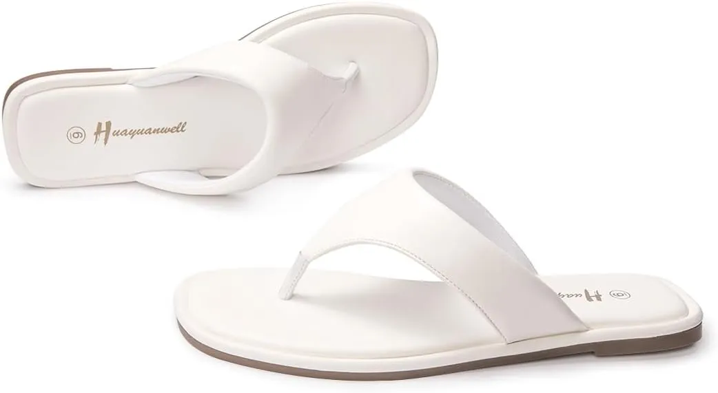 Women's Thong Sandals T Strap Sandals Flip Flop Slip On Flat Sandals Casual Slide Sandals for Women Dressy Summer