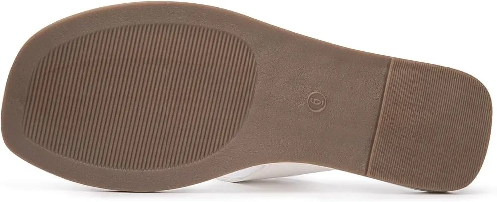 Women's Thong Sandals T Strap Sandals Flip Flop Slip On Flat Sandals Casual Slide Sandals for Women Dressy Summer