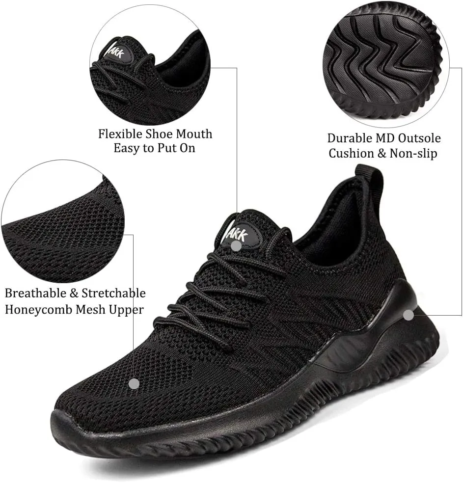 Womens Walking Tennis Shoes - Slip On Memory Foam Lightweight Casual Sneakers for Gym Travel Work