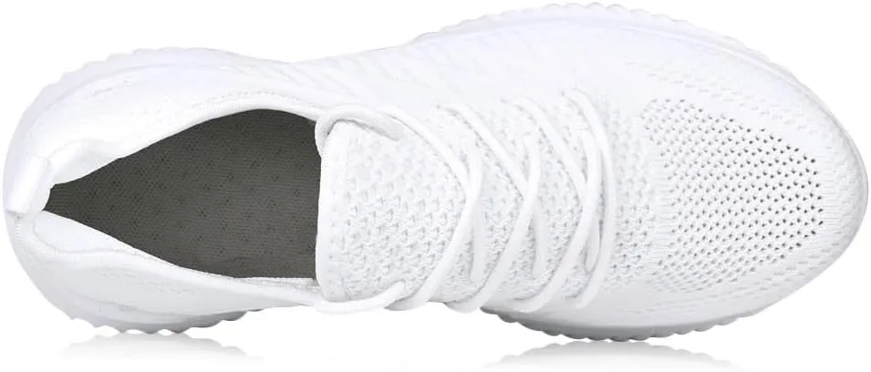 Womens Walking Tennis Shoes - Slip On Memory Foam Lightweight Casual Sneakers for Gym Travel Work