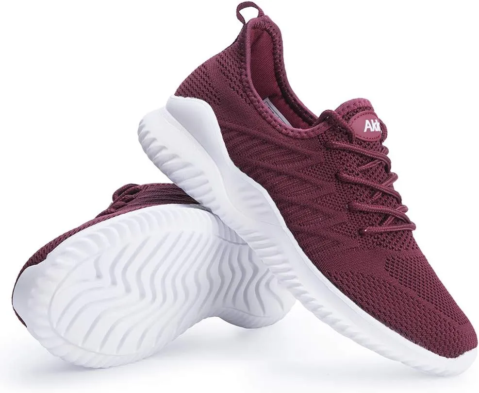 Womens Walking Tennis Shoes - Slip On Memory Foam Lightweight Casual Sneakers for Gym Travel Work
