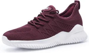 Womens Walking Tennis Shoes - Slip On Memory Foam Lightweight Casual Sneakers for Gym Travel Work