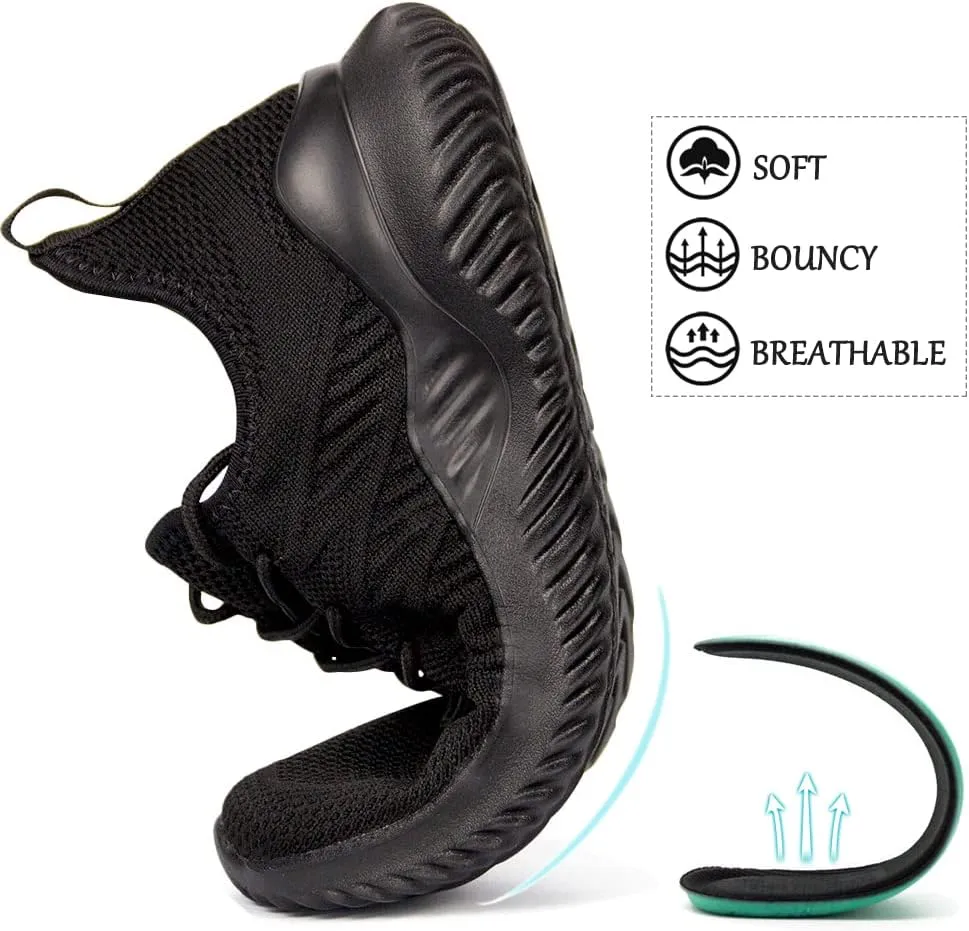 Womens Walking Tennis Shoes - Slip On Memory Foam Lightweight Casual Sneakers for Gym Travel Work