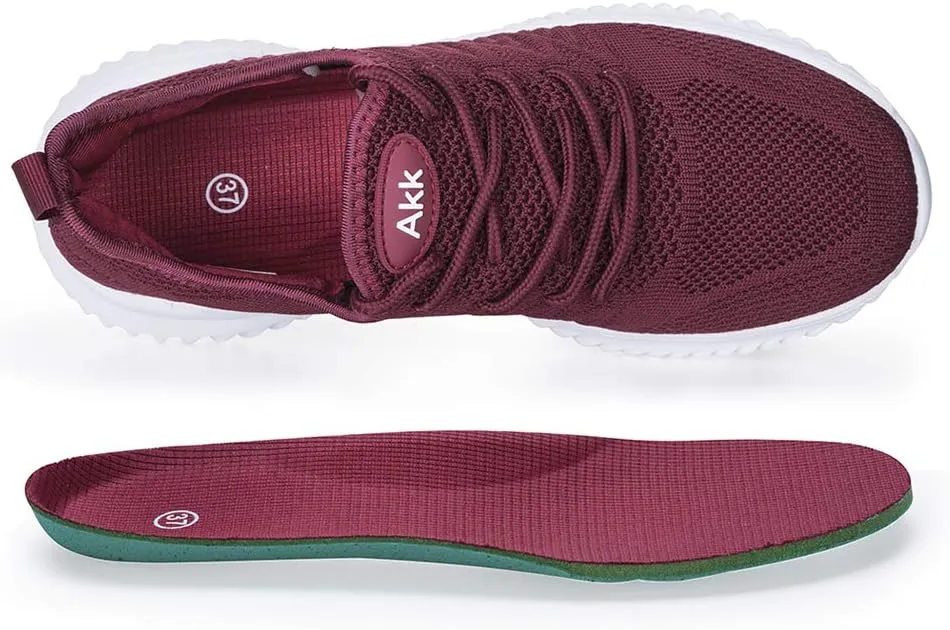 Womens Walking Tennis Shoes - Slip On Memory Foam Lightweight Casual Sneakers for Gym Travel Work