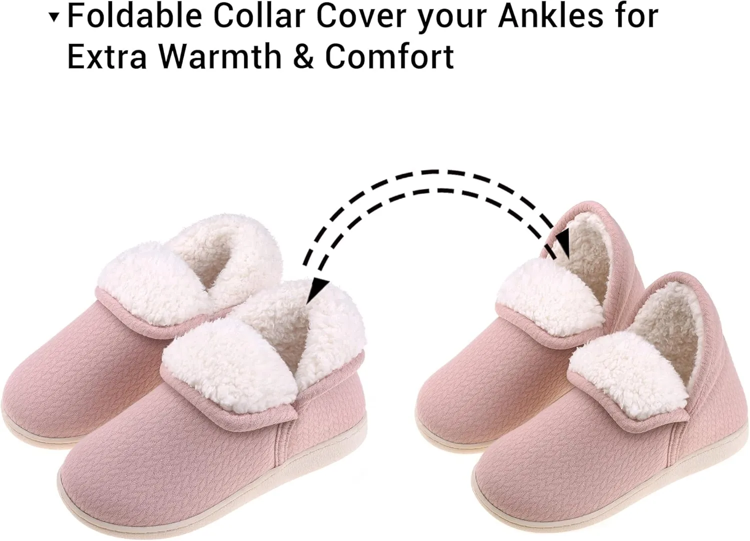 Womens Warm Bootie Slippers Comfy Memory Foam Plush Fleece Winter Indoor House Shoes