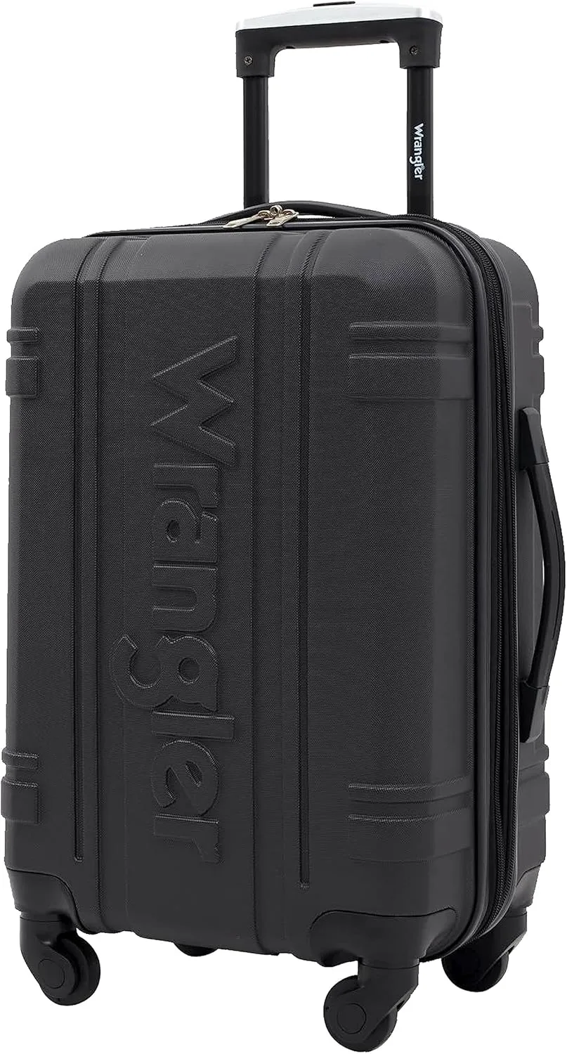 Wrangler Astral Hardside Luggage, Black, 20-Inch Carry-On