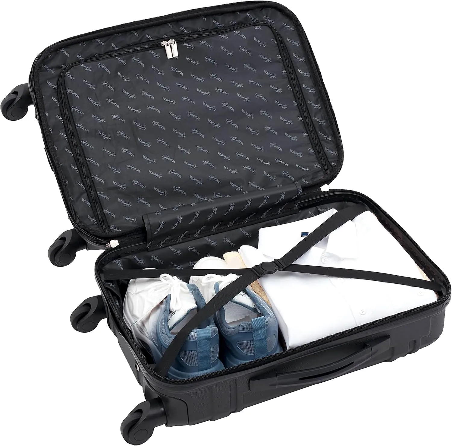 Wrangler Astral Hardside Luggage, Black, 20-Inch Carry-On