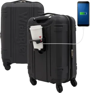 Wrangler Astral Hardside Luggage, Black, 20-Inch Carry-On