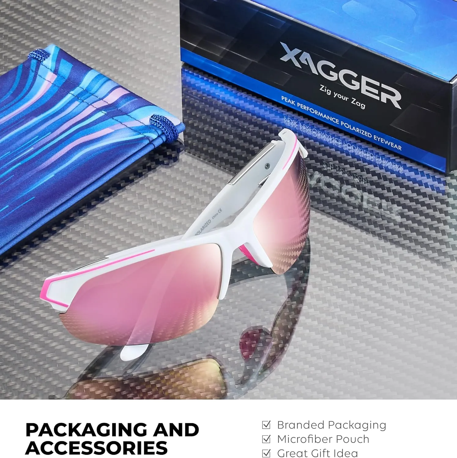 Xagger Polarized Sport Sunglasses for Men Women Wrap Around UV400 Running Baseball Softball Fishing Driving Glasses