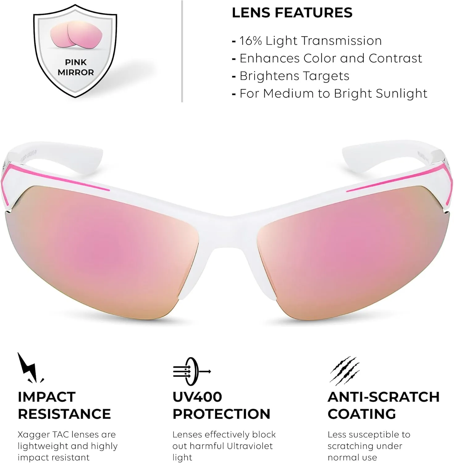 Xagger Polarized Sport Sunglasses for Men Women Wrap Around UV400 Running Baseball Softball Fishing Driving Glasses