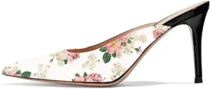 XYD Women High Heels Mules Pointed Toe Slip On Slide Sandals Fashion Dress Slipper Shoes
