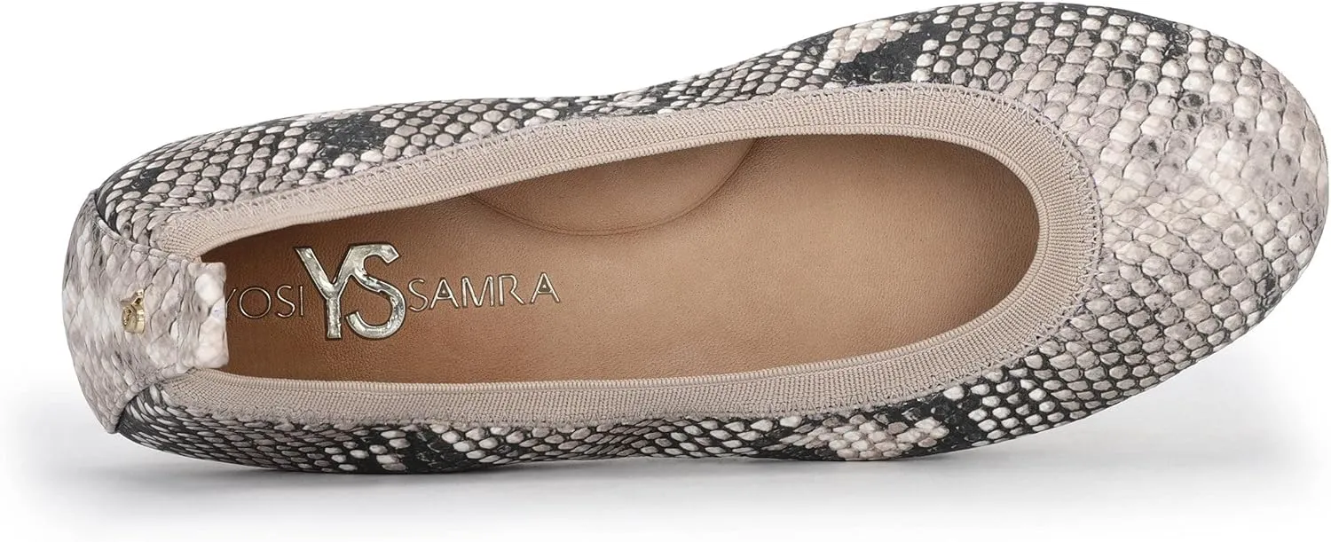 Yosi Samra Samara Women's Leather Metallic Foldable Ballet Flat