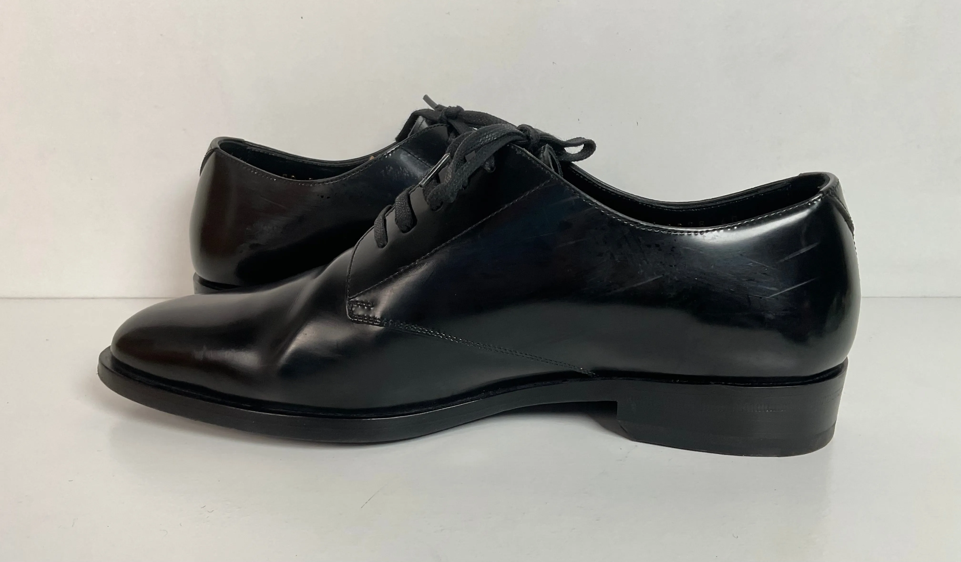 Yves Saint Laurent Paris Patent Leather Derby Loafers 40 EU | 7 US Italy
