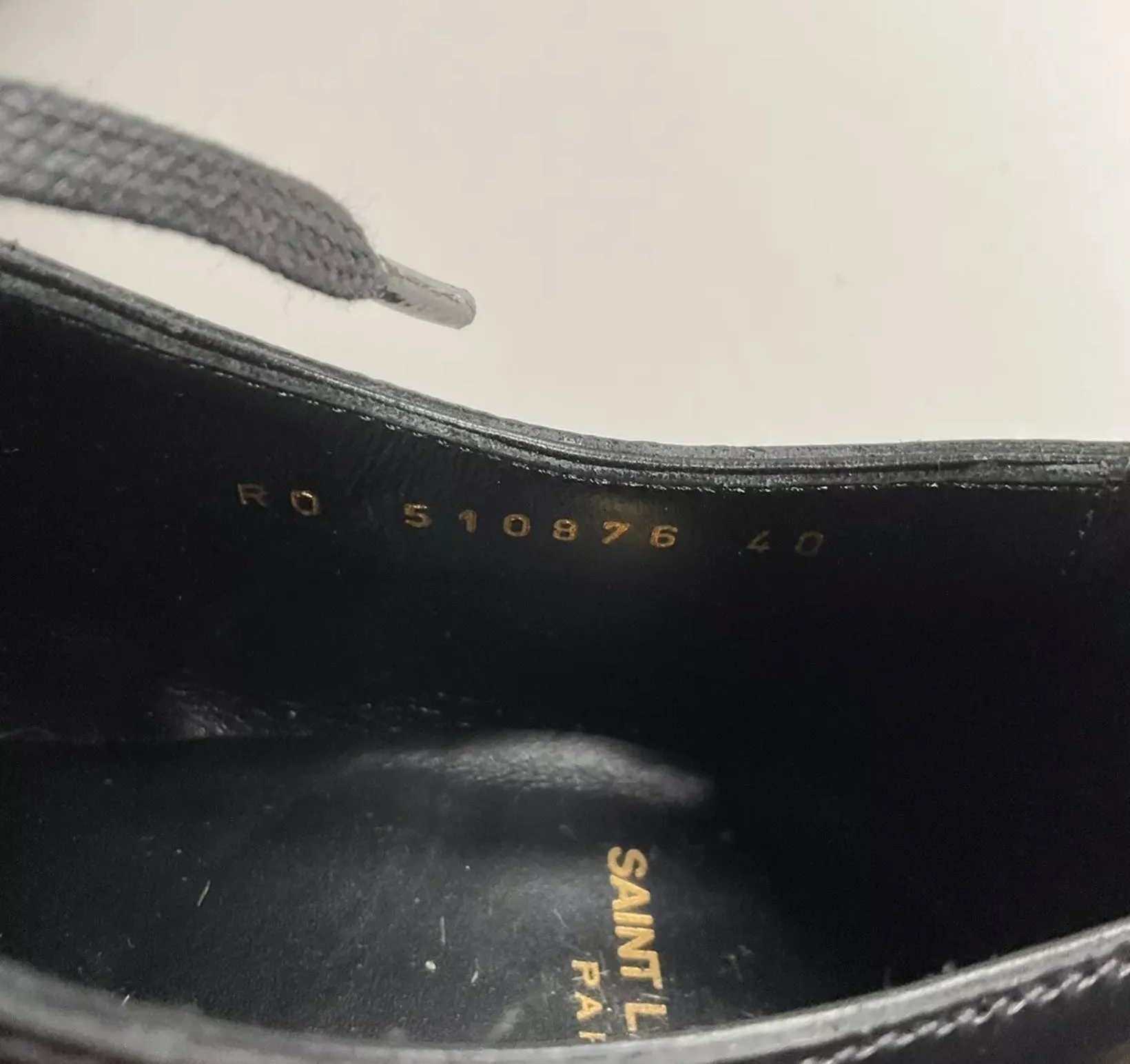 Yves Saint Laurent Paris Patent Leather Derby Loafers 40 EU | 7 US Italy