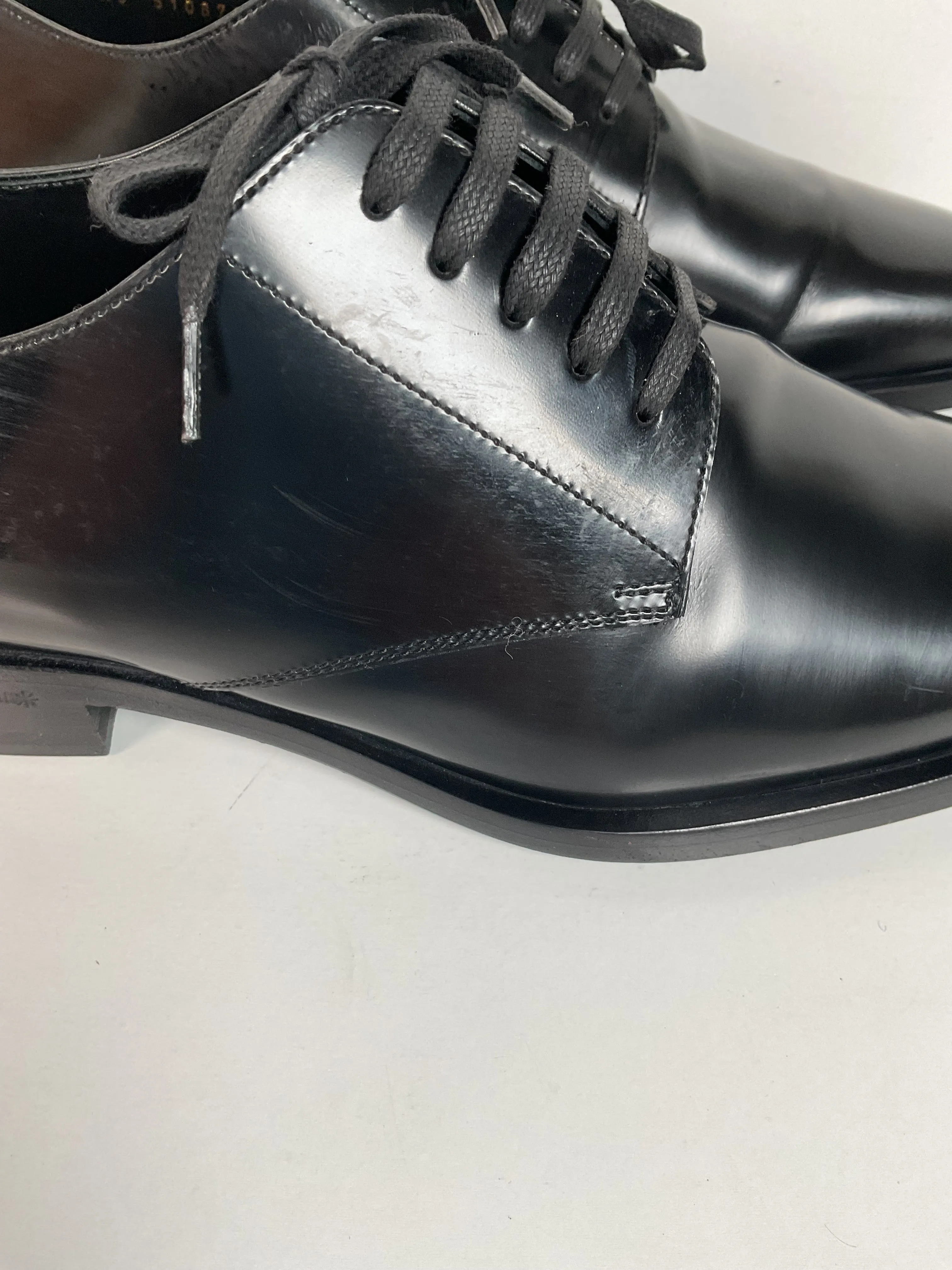 Yves Saint Laurent Paris Patent Leather Derby Loafers 40 EU | 7 US Italy
