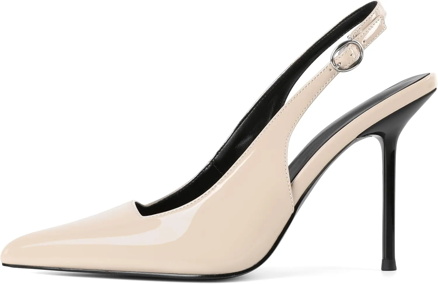 Zamikoo Slingback Heels for Women Pointed Toe Slip On Stilettos High Heel Pumps Shoes 4 Inches