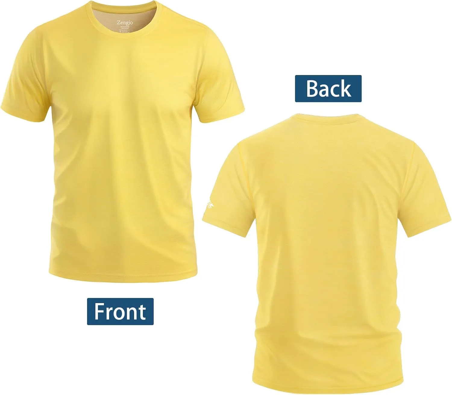 Zengjo Athletic Shirts for Men Quick Dry Short Sleeve Running Workout Gym T-Shirts Moisture Wicking Crewneck Tee