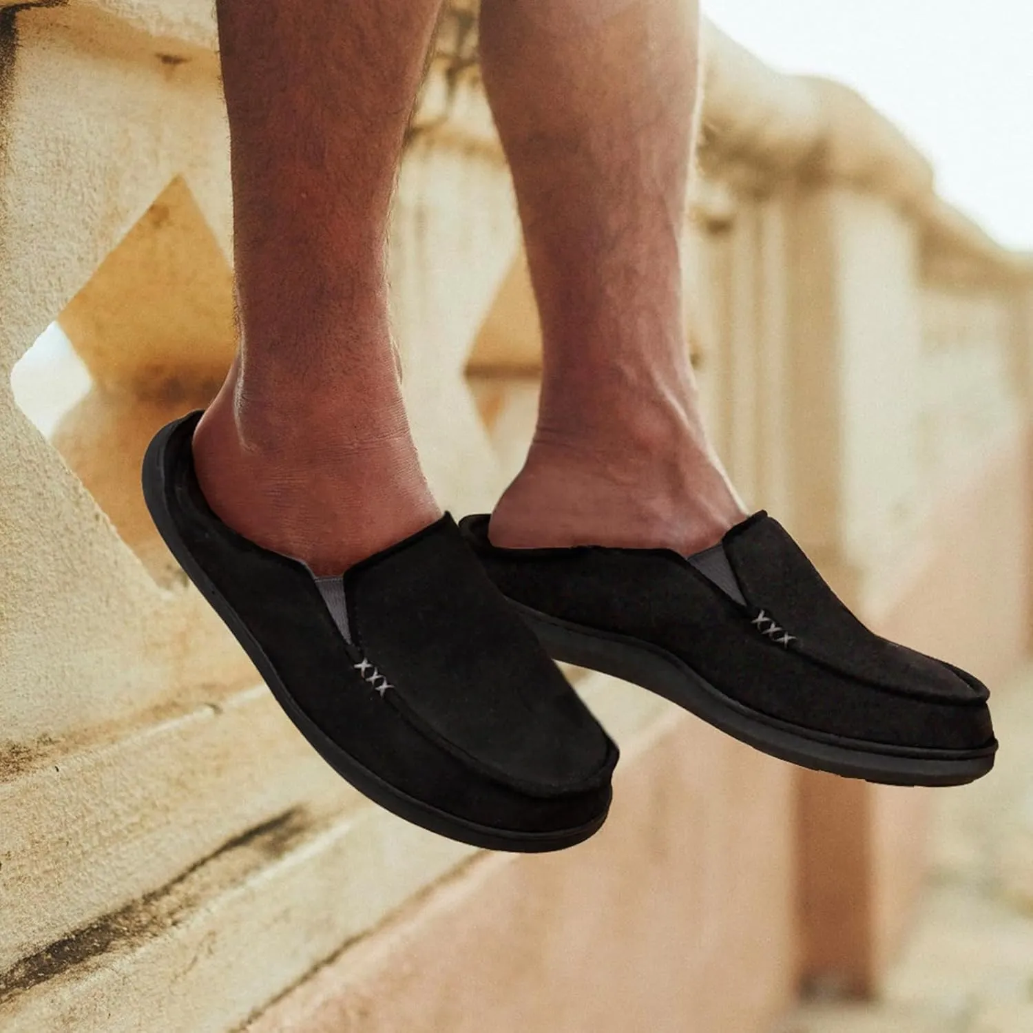 Zizor Men's High Density Memory Foam Comfort Moccasin Slippers
