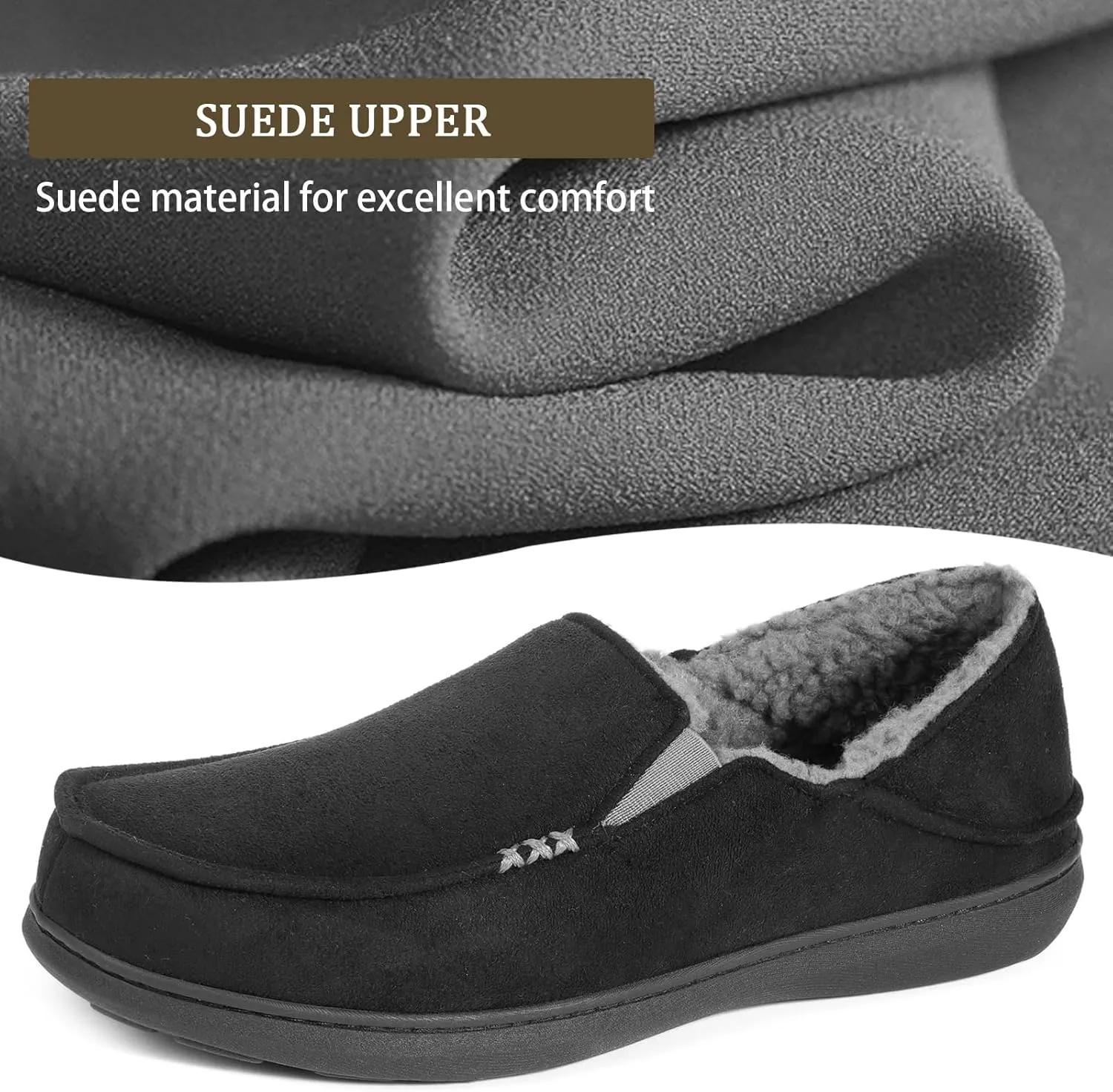 Zizor Men's High Density Memory Foam Comfort Moccasin Slippers