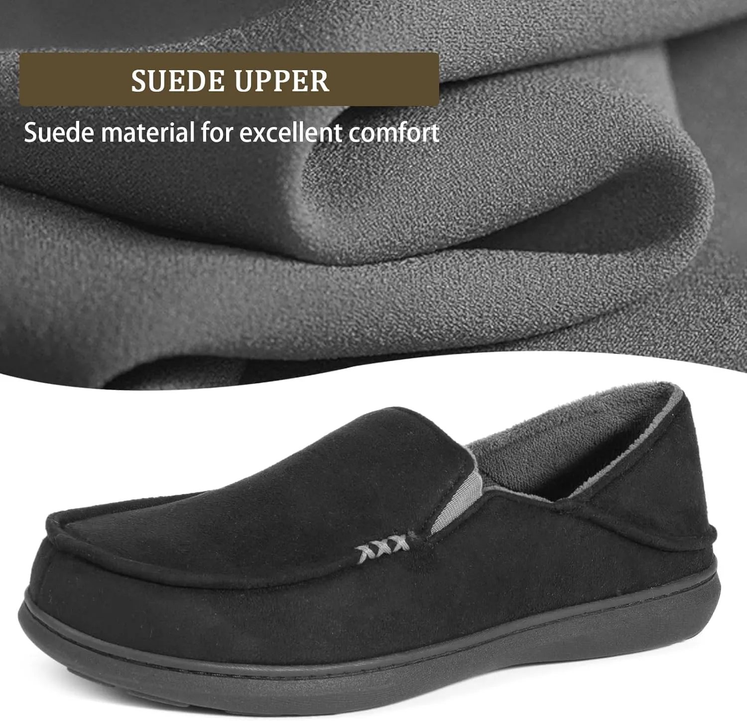 Zizor Men's High Density Memory Foam Comfort Moccasin Slippers