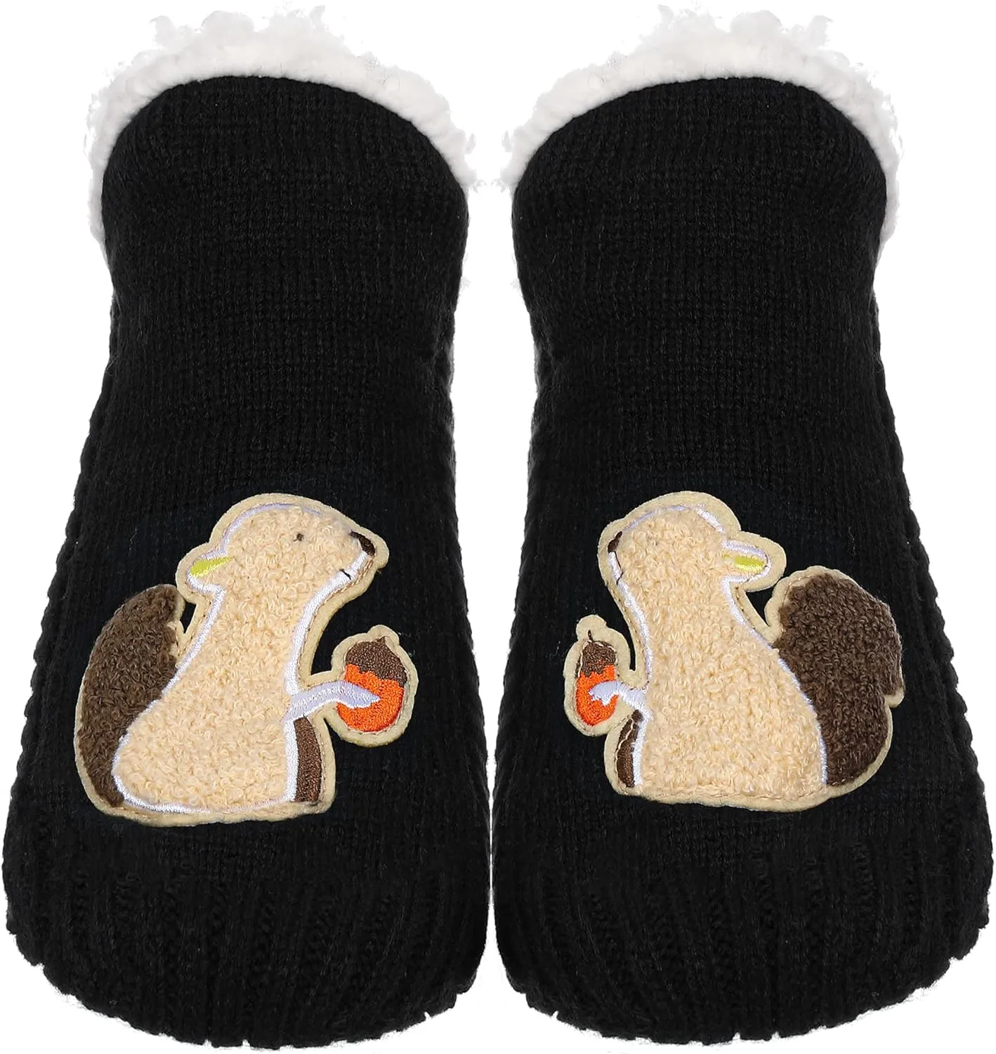 ZYZX Animal Fuzzy Slipper Socks for Women with Grips Winter Cozy Knit Cute Fuzzy Socks Non Slip Sherpa lining Fluffy House Grips Socks Gifts