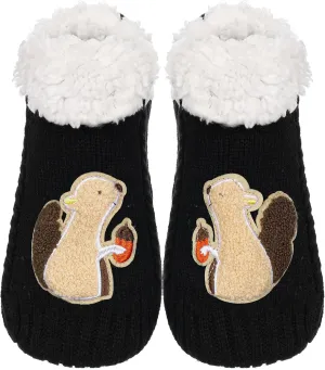 ZYZX Animal Fuzzy Slipper Socks for Women with Grips Winter Cozy Knit Cute Fuzzy Socks Non Slip Sherpa lining Fluffy House Grips Socks Gifts