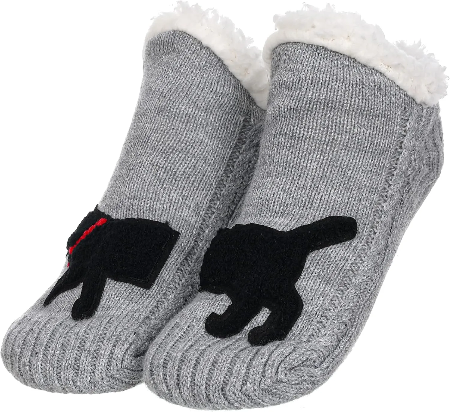 ZYZX Cat Fuzzy Slipper Socks with Grips Winter Non Slip Fleece-lined Fluffy Cute Fuzzy Socks Cozy Soft Funny Warm House Socks Gifts
