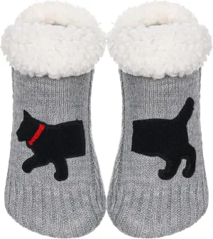 ZYZX Cat Fuzzy Slipper Socks with Grips Winter Non Slip Fleece-lined Fluffy Cute Fuzzy Socks Cozy Soft Funny Warm House Socks Gifts