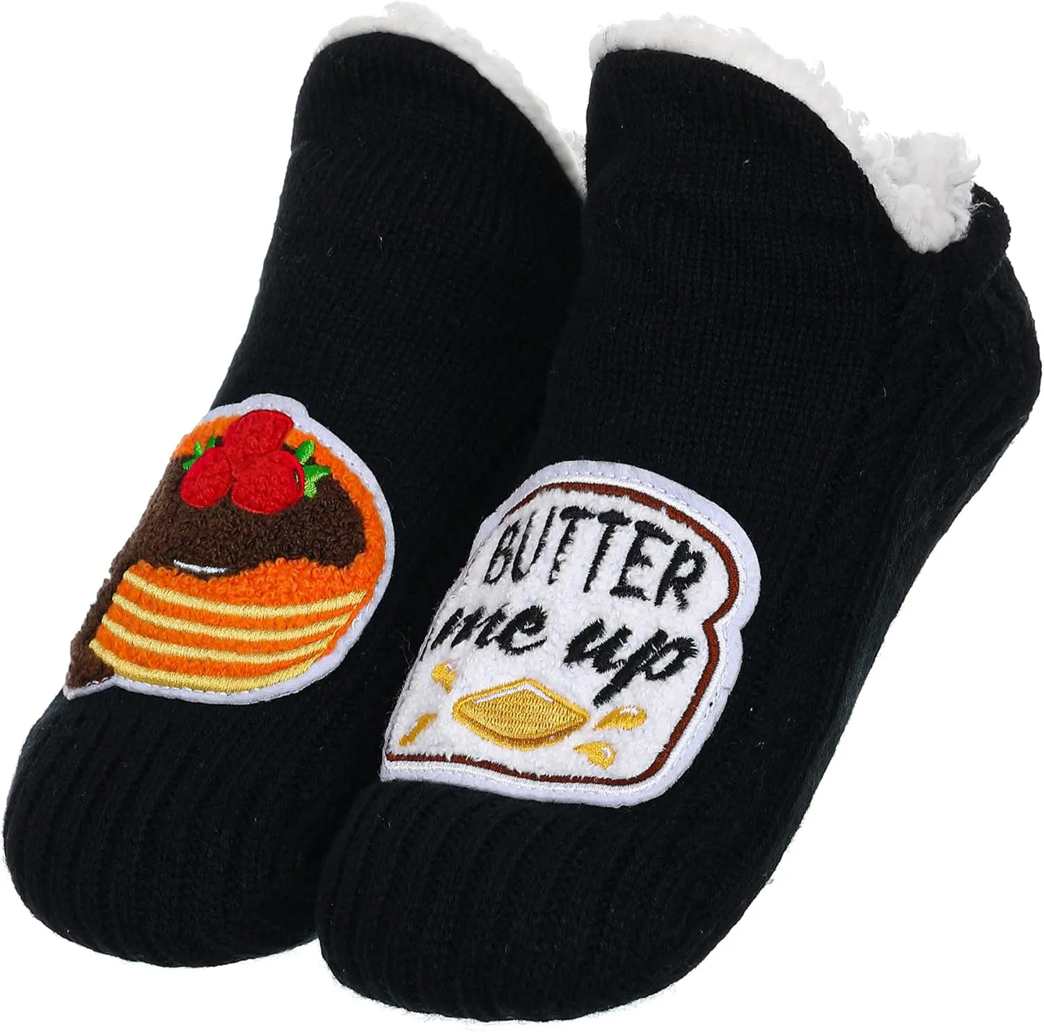 ZYZX Cute Fuzzy Slipper Socks - Winter Warm Funny Non-Slip Knit House Socks With Grips - Fleece-Lined Fluffy Bed Socks for Women - Gifts