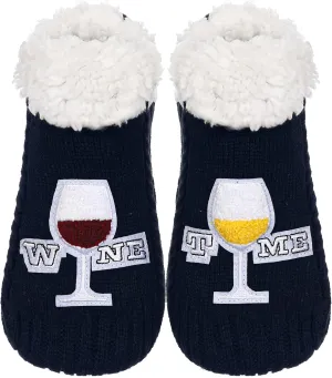 ZYZX Cute Fuzzy Slipper Socks - Winter Warm Funny Non-Slip Knit House Socks With Grips - Fleece-Lined Fluffy Bed Socks for Women - Gifts